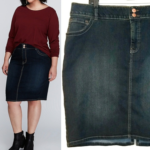 lane bryant jean skirts